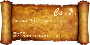Csima Márton névjegykártya
