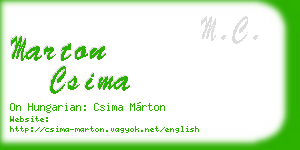 marton csima business card