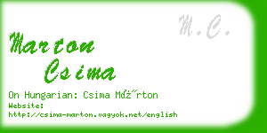 marton csima business card